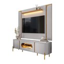 Ver imagem 2 de Kit Painel Maresias e Rack Juquehy C/ Iluminação Led Tv 75” - Off/ Cinamomo