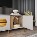Ver imagem 6 de Kit Painel Maresias e Rack Juquehy C/ Iluminação Led Tv 75” - Off/ Cinamomo