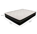 Ver imagem 3 de Cama Box Casal 138 Suede Bege com Colchão Paris Molas Ensacadas Preto 66x138x188