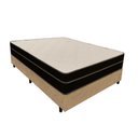 Ver imagem 1 de Cama Box Casal 138 Suede Bege com Colchão Paris Molas Ensacadas Preto 66x138x188