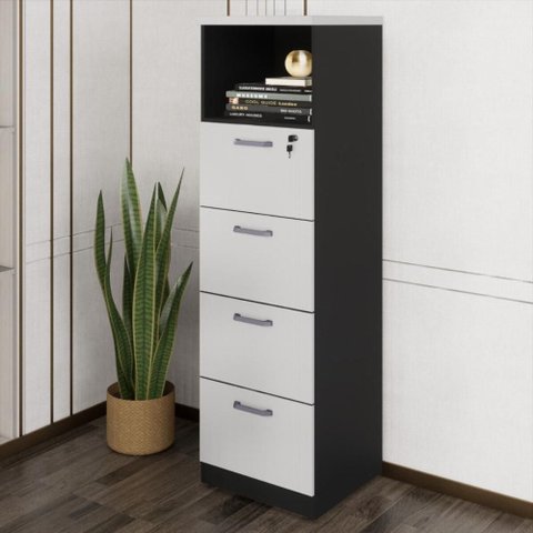 Armário de Escritório para Arquivos 46,5cm 4 Gavetas Multimóveis CR25295 
