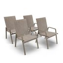 Ver imagem 1 de Kit 4 Cadeiras Riviera Piscina Alumínio Fendi Tela Mocca