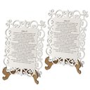 Ver imagem 1 de Kit 2 Quadros Decorativo MDF 20cm x 28cm para Sala de Estar Salmo 30 M01 Branco e Cru - Annie Decor
