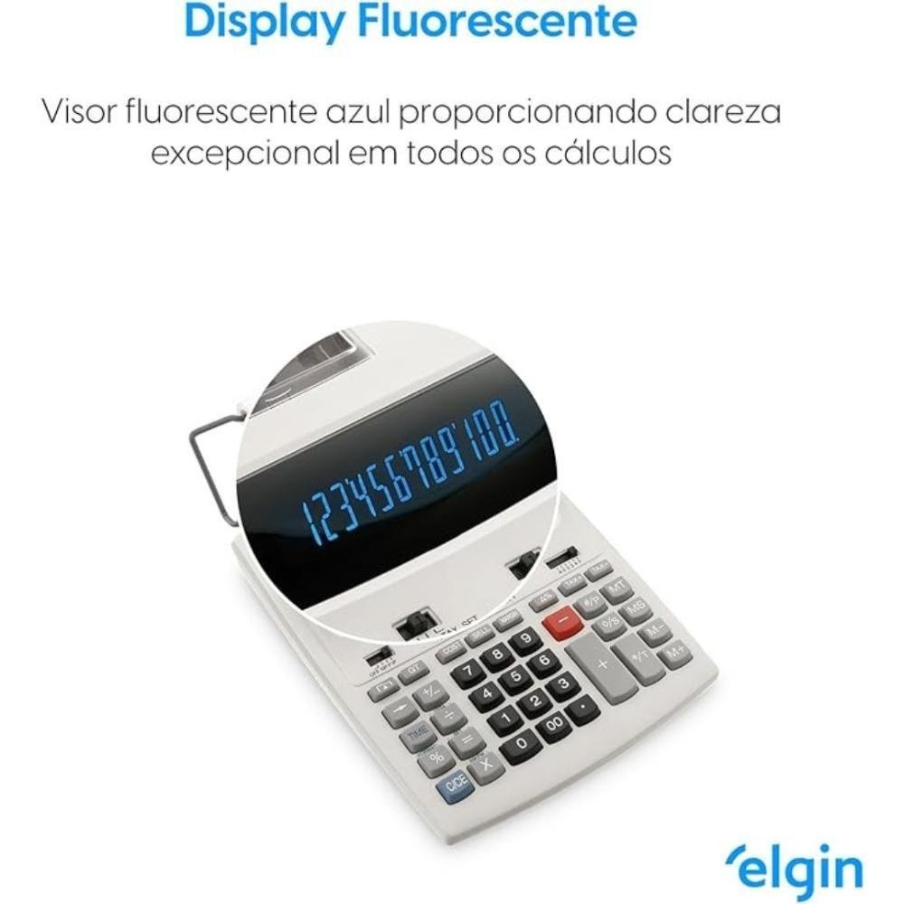 Calculadora de Mesa de Bobina 12 Dígitos Mr-6124 Elgin - 3