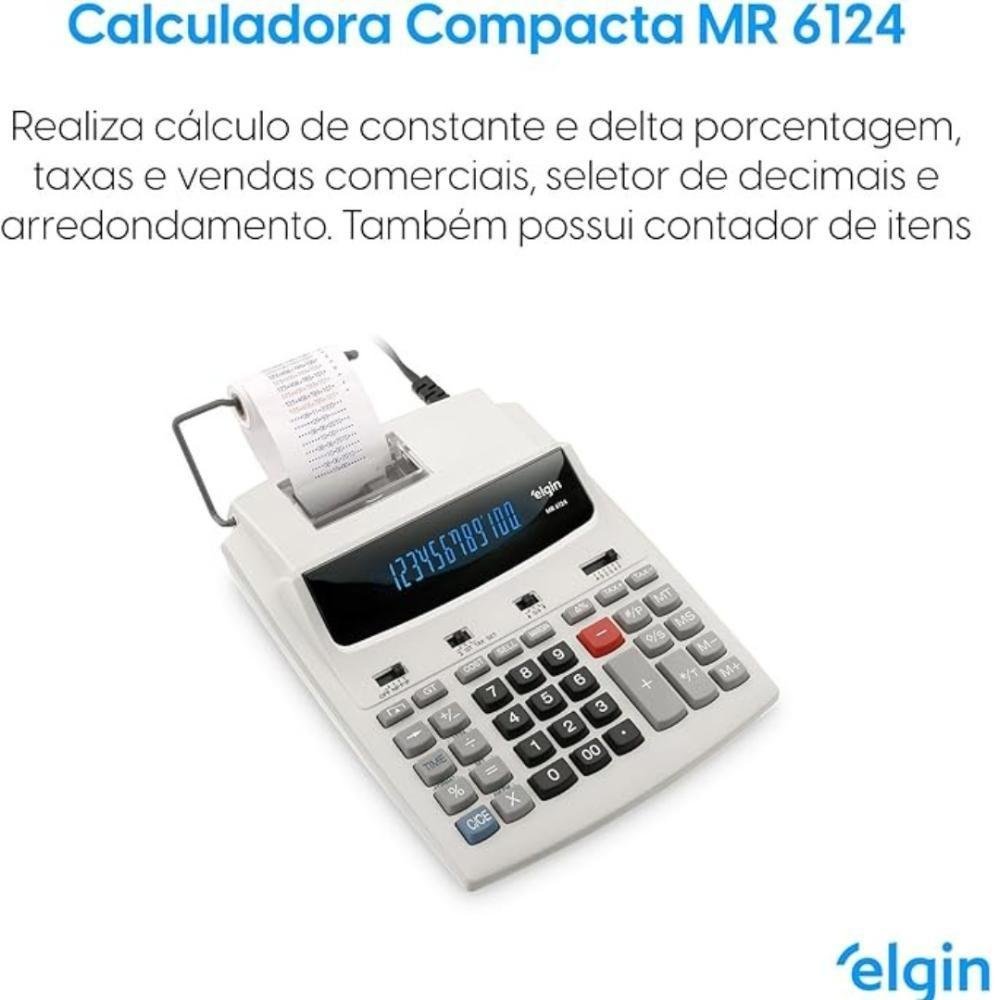 Calculadora de Mesa de Bobina 12 Dígitos Mr-6124 Elgin - 6