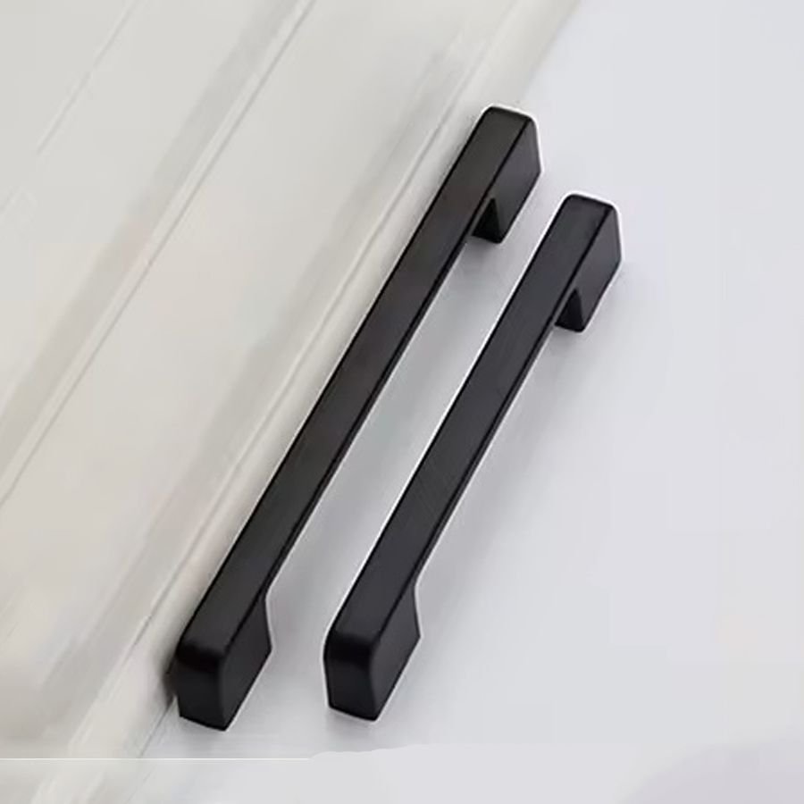 5 Puxador em Aço Liso 16cm Preto Fosco Gaveta Armário
