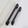 5 Puxador em Aço Liso 16cm Preto Fosco Gaveta Armário - 1
