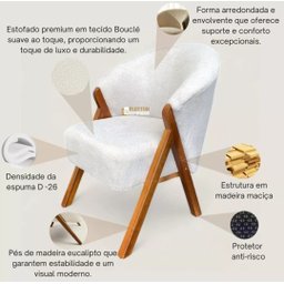 Pufe Poltrona Luxuosa Ibiza Tecido Courano Bruma Premium Sala - 3