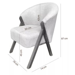 Pufe Poltrona Luxuosa Ibiza Tecido Courano Bruma Premium Sala - 4