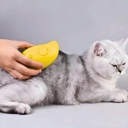 Escova Autolimpante 3 em 1 para Pets Vapor com Spray Amarelo - 6