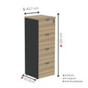 Ver imagem 4 de Arquivo para Pasta Suspensa com Chave 4 Gavetas Linha P25 128cmx46cmx47cm Cinza