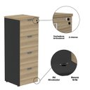 Ver mais imagens de Arquivo para Pasta Suspensa com Chave 4 Gavetas Linha P25 128cmx46cmx47cm Cinza