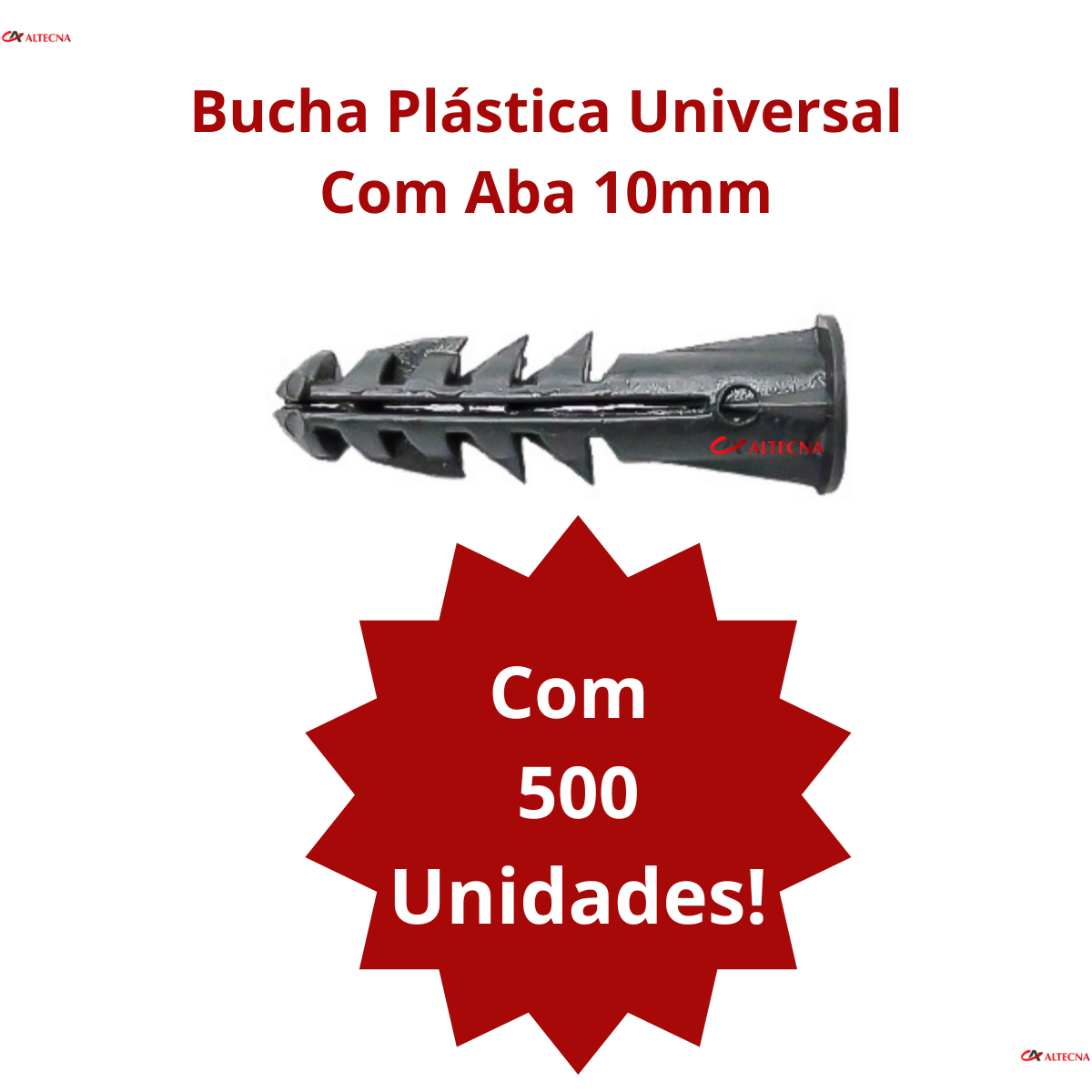 Bucha Plastica Sem Parafuso Com Aba Anel 10 Mm C/ 500 Unid - 5