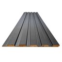 Ver imagem 2 de Painel Ripado Compacto 01: Unid. 274x25cm Larg. Talatto Painéis Preto Tx