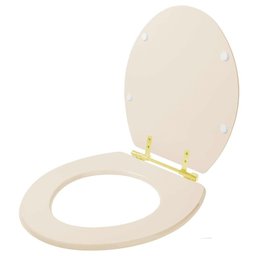 Assento Sanitário Convencional Oval Bone para Vaso Ideal Standard com Ferragem Dourada - 2