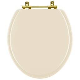 Assento Sanitário Convencional Oval Bone para Vaso Ideal Standard com Ferragem Dourada - 1