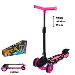 Patinete Infantil Radical Power Brinquedo Pink Rosa - 2