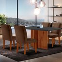 Ver imagem 1 de Mesa Olimpia 120 Mdf Canto Copo Com 4 Cadeiras Grecia