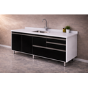 Ver imagem 4 de Gabinete Cozinha Mdp 1,74m Elegance com 6 Pés e Amplo Espaço:preto