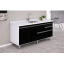 Ver imagem 3 de Gabinete Cozinha Mdp 1,74m Elegance com 6 Pés e Amplo Espaço:preto