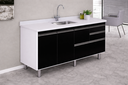 Ver imagem 3 de Gabinete Cozinha Mdp 1,74m Elegance com 6 Pés e Amplo Espaço:preto
