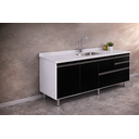 Ver imagem 1 de Gabinete Cozinha Mdp 1,74m Elegance com 6 Pés e Amplo Espaço:preto