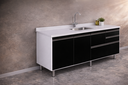 Ver imagem 1 de Gabinete Cozinha Mdp 1,74m Elegance com 6 Pés e Amplo Espaço:preto