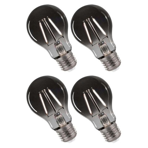 Lâmpada Led Fumê Kit 4 Unidades 30w Iluminação Branco Quente Decorativa Vintage Retrô Bivolt