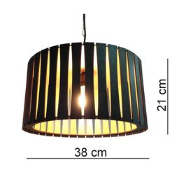 Lustre Luminária Pendente de Madeira MDF Mod. Rome Tabaco - 2