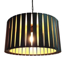 Lustre Luminária Pendente de Madeira MDF Mod. Rome Tabaco - 1