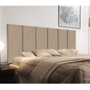 Ver imagem 1 de Cabeceira Viuva ou Solteirão Estofada Moderna para Quarto - 128 Cm - Palha Linho
