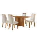 Ver imagem 2 de Mesa de Jantar Olímpia 120cm Mdf Canto Copo e com 4 Cadeiras Athenas