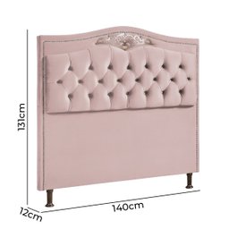 Conjunto Cabeceira/Calçadeira Holanda 1,40 cm Veludo Star Confort conjunto holanda calçadeira recami - 3
