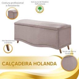 Conjunto Cabeceira/Calçadeira Holanda 1,40 cm Veludo Star Confort conjunto holanda calçadeira recami - 7