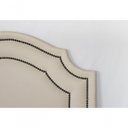 Ver imagem 4 de Cabeceira Solteiro Luxo Dupla 90X60 Off White Tachas Fumê