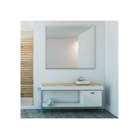 Espelho Lapidado com Bisotê - 100x100cm