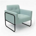 Ver imagem 2 de Poltrona Elisa Decorativa Veludo Cotelê Base Tubular Menta D'Rossi