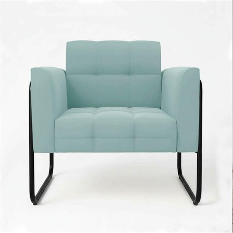 Poltrona Elisa Decorativa Veludo Cotelê Base Tubular Menta D'Rossi