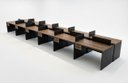 Ver imagem 1 de Plataforma 12 Lugares C/2 Gavetas Castanho Tannat /preto 40 Mm 7200x1500 com Caixa/4tomadas