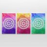 Quadro Decorativo Mandalas Coloridas 3 Telas - 3