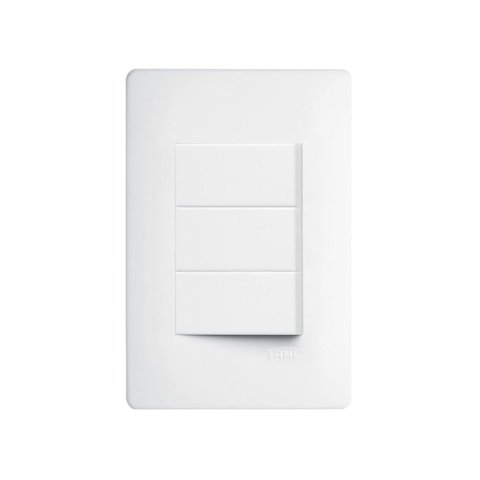 Interruptor Simples Triplo Fame Habitat com Placa 4x2 Branco