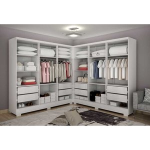 Closet Diamante em Mdp 8 Gavetas e 14 Prateleiras Clic Móveis