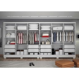 Closet Diamante em Mdp 8 Gavetas e 14 Prateleiras Clic Móveis - 6