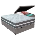 Ver imagem 1 de Cama Box Baú Cinza e Colchão Black Graphite Molas Ensacadas Casal 138x188x27 Anjos
