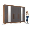Ver imagem 6 de Guarda Roupa Casal Master New 8 Portas de Bater 4 Gavetas MDP com Espelho e Pés e Cabeceira Loanda