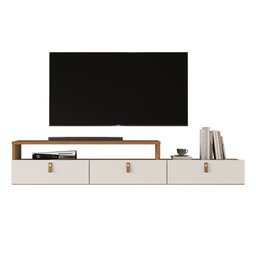 Rack Suspenso Lion 1.2m Home Decorativo Estante Tv Pequeno:freijo/off White - 2
