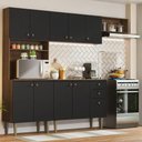 Ver imagem 1 de Armário de Cozinha Compacta 235cm Rustic/preto Gourmet Madesa 02 Rustic/preto