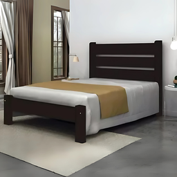 Cama de Casal Maiorca de Madeira Maciça Angelim Pedra/tauari Tabaco - 1