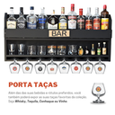 Ver imagem 3 de Barzinho De Parede Bar Adega Vinhos Bebidas Preto Mdf