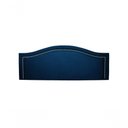 Ver imagem 2 de Cabeceira Casal Curva Luxo 140x60 Suede Azul - Tachas Prata